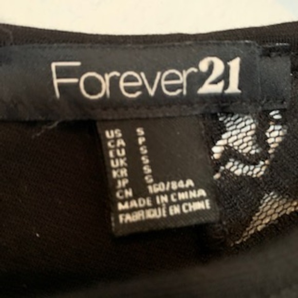 Forever 21 Black Peplum Lace Trim Long Sleeve - Picture 5 of 5